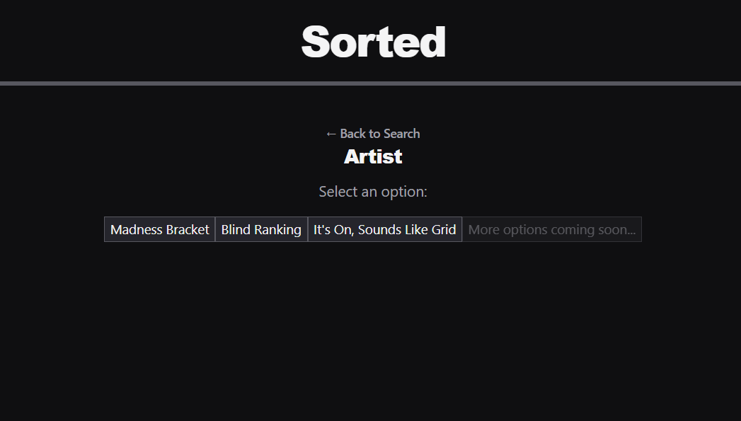 Screenshot of Sorted's artist page